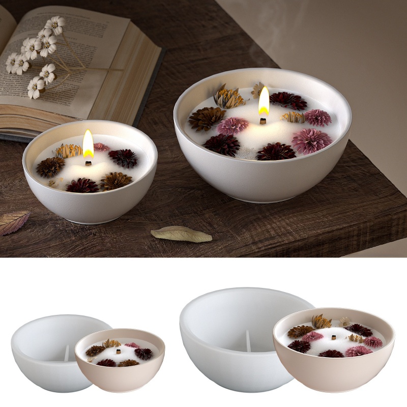 Candle Containers - 라운드 촛불 그릇 콘크리트 실리콘 금형
