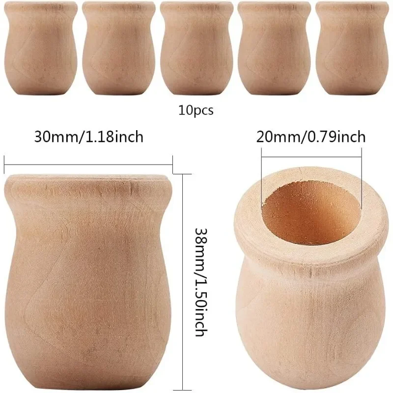 미완성 빈 나무 꽃병 꽃병 양초 컵, 수제 천연 꽃 용 - Candle Containers 리뷰 및 가격