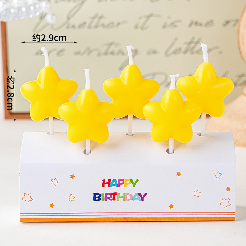 노란색 오각별 모양 캔들, 케이크 장식용, 어린이 생일 - Paraffin Wax 리뷰 및 가격
