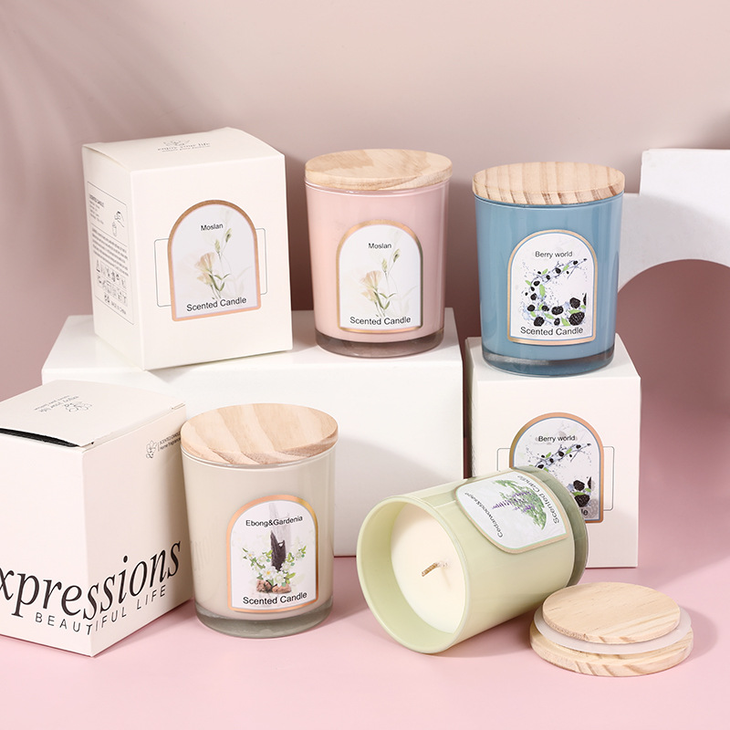 나무 덮개 컬러 유리 향초 도매 맞춤형 가정용 향초 장 - Candle Fragrance 리뷰 및 가격