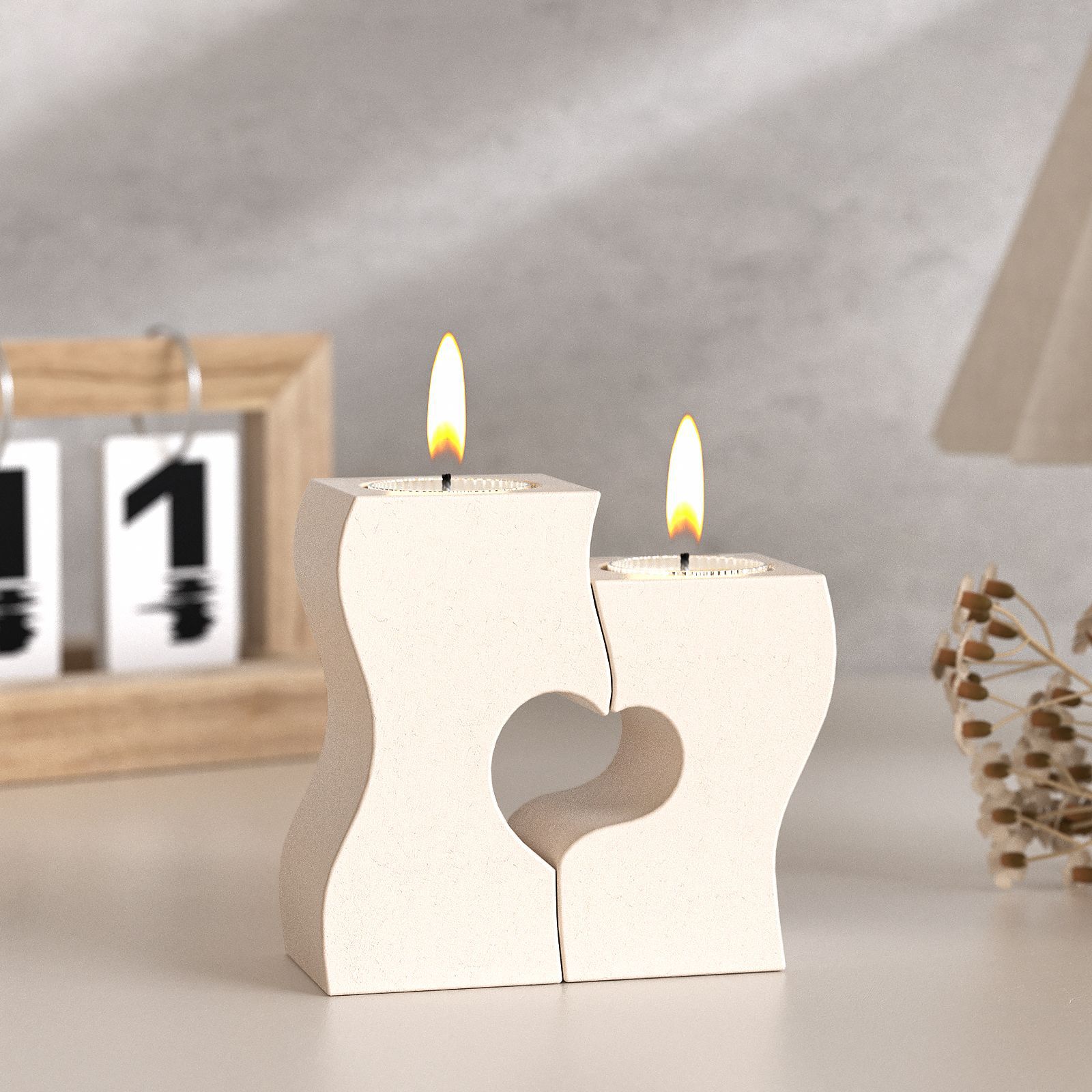 S 하트 촛대 실리콘 몰드 DIY 캔들 홀더 석고 석고 - Candle Molds 리뷰 및 가격