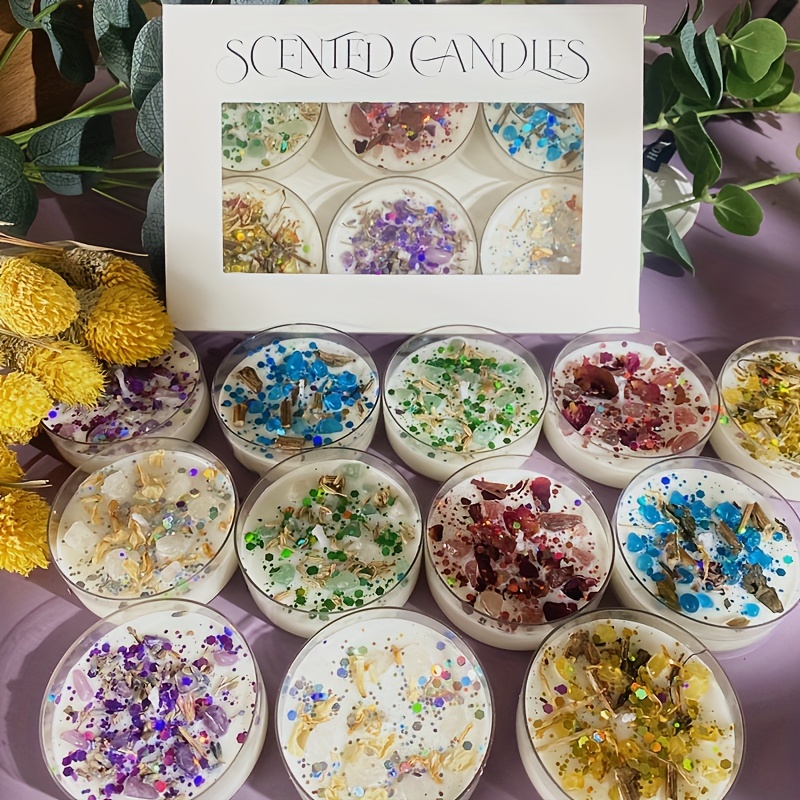 향기로운 양초 6개 세트 향수 크리스탈 스톤 말린 꽃  - Candle Fragrance 리뷰 및 가격