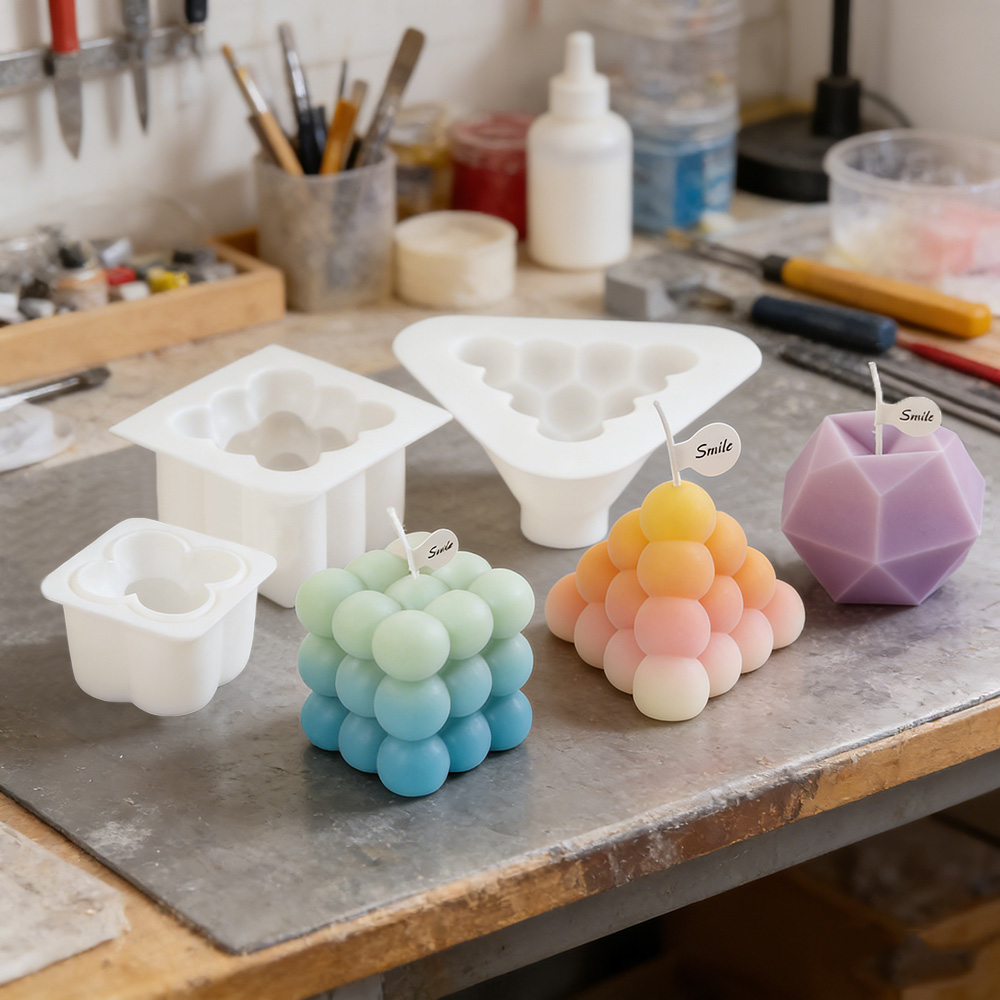 3D 버블 큐브 실리콘 캔들 몰드 세트, 기하학적 볼  - Candle Making Kit 리뷰 및 가격